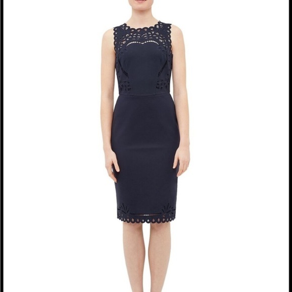Ted Baker Dresses & Skirts - Ted Baker‎ Black Eyelet Cut Out Sleeveless Knee-Length Dress Medium